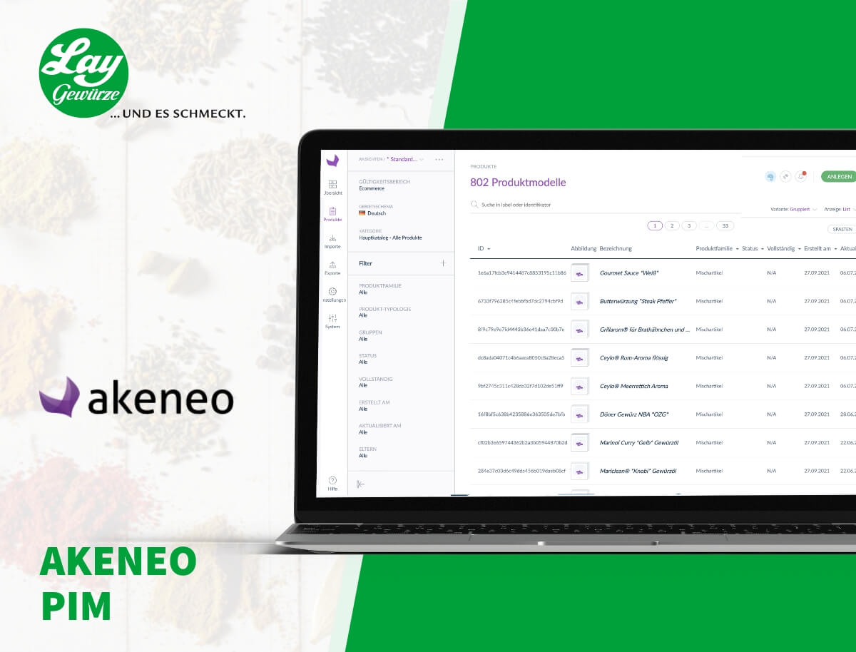 Product data management with the Open Source PIM from Akeneo - Lay Gewuerze